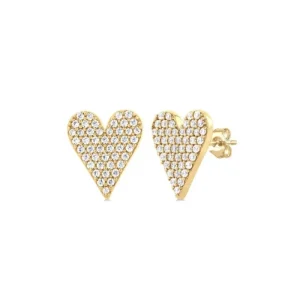 Outlet Kelley Collection Heart Shape Pave Earrings