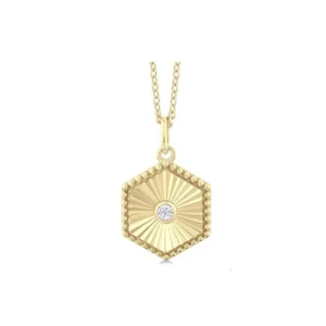 Discount Kelley Collection Hexagon Medallion Diamond Pendant