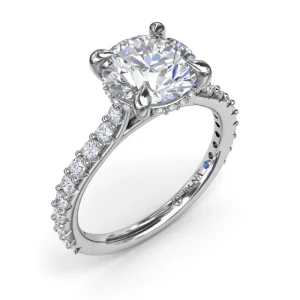 Fashion Fana Hidden Halo Diamond Engagement Ring