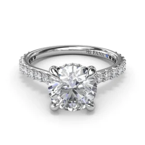 Fashion Fana Hidden Halo Diamond Engagement Ring