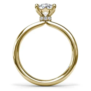 Fashion Fana Hidden Halo Engagement Ring