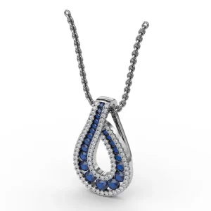 Fashion Fana Infinity Loop Sapphire Pendant