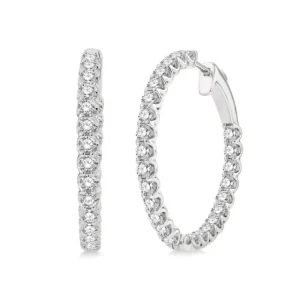 Best Kelley Collection Inside Outside Round Diamond Hoop Earrings