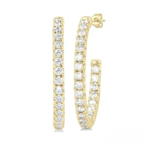 Sale Kelley Collection Inside/Outside Pave Diamond Half Hoop Earrings