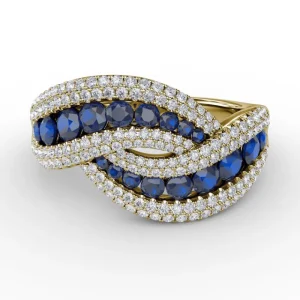 Outlet Fana Intertwining Love Sapphire and Diamond Ring