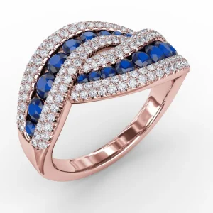 Outlet Fana Intertwining Love Sapphire and Diamond Ring