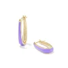 Hot Kendra Scott Kelsey Hoop Earrings Gold in Purple Enamel