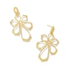 New Kendra Scott Layne Metal Statement Earrings in Gold Metal