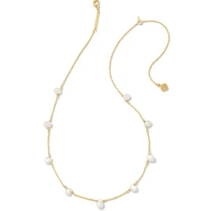 Outlet Kendra Scott Leighton Pearl Strand Necklace Gold in White Pearl