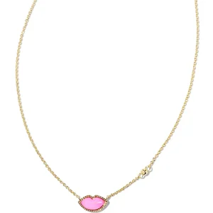 Hot Kendra Scott Lips Pendant Necklace Gold in Hot Pink Mother of Pearl