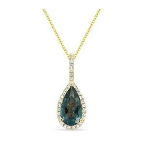 Clearance Kelley Collection London Blue Topaz & Diamond Pendant