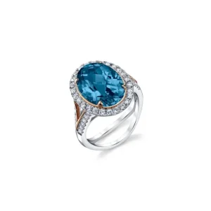 Discount Kelley Collection London Blue Topaz & Diamond Ring