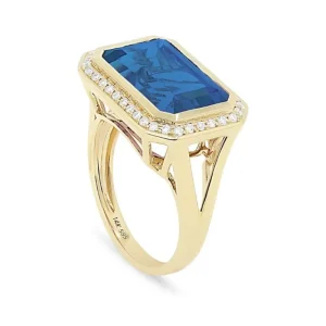 Clearance Kelley Collection London Blue Topaz & Diamond Ring