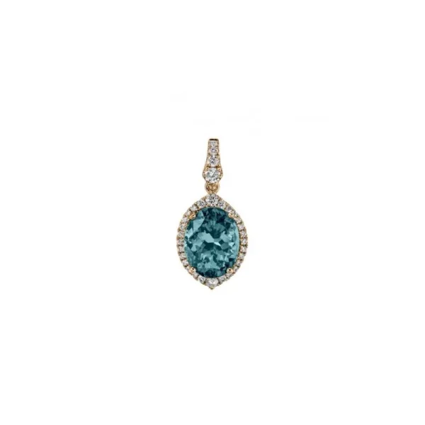 Fashion Kelley Collection London Blue Topaz & Diamond Pendant