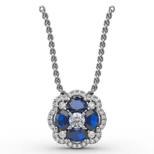 Sale Fana Love in Bloom Sapphire and Diamond Pendant