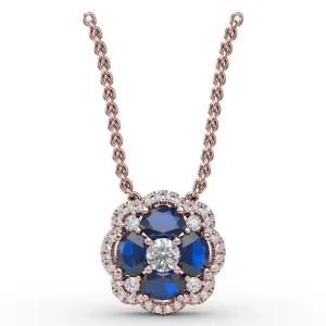 Sale Fana Love in Bloom Sapphire and Diamond Pendant