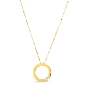 Hot Roberto Coin Love In Verona Circle of Life Diamond Flower Necklace