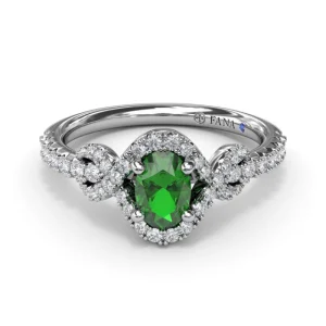 Sale Fana Love Knot Emerald and Diamond Ring