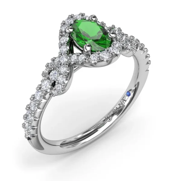 Sale Fana Love Knot Emerald and Diamond Ring