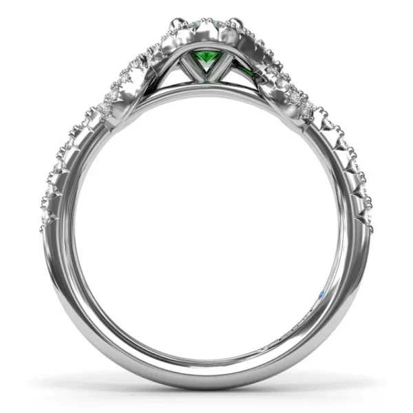 Sale Fana Love Knot Emerald and Diamond Ring