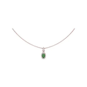 Hot Fana Love Knot Emerald and Diamond Pendant