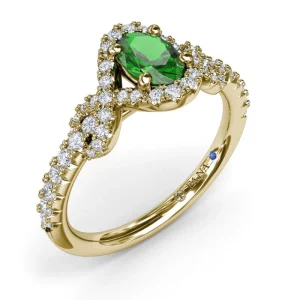 Sale Fana Love Knot Emerald and Diamond Ring