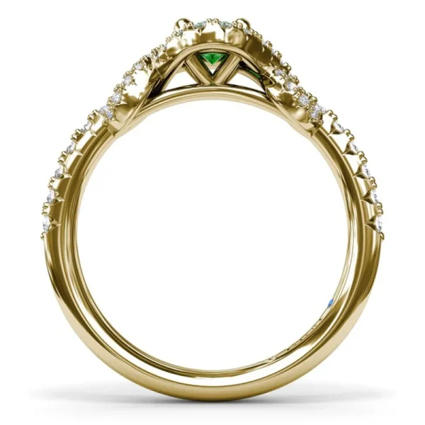 Sale Fana Love Knot Emerald and Diamond Ring