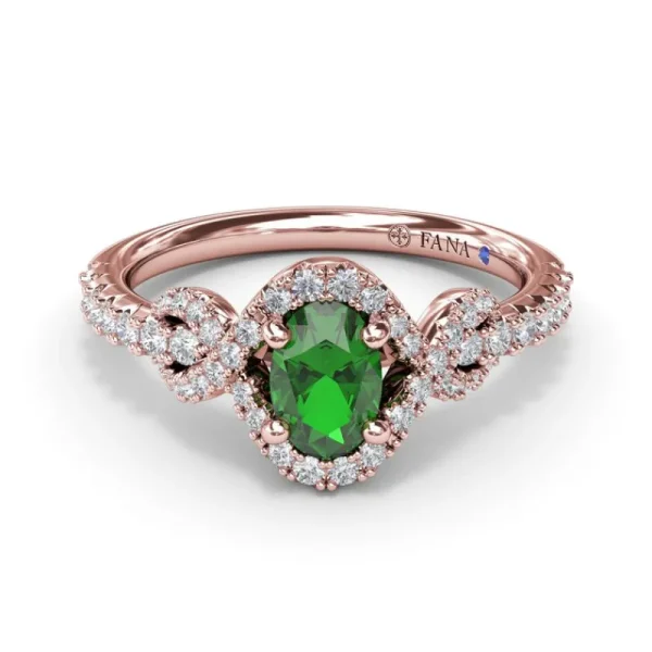 Sale Fana Love Knot Emerald and Diamond Ring