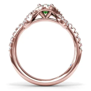 Sale Fana Love Knot Emerald and Diamond Ring