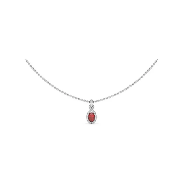 Online Fana Love Knot Ruby and Diamond Pendant