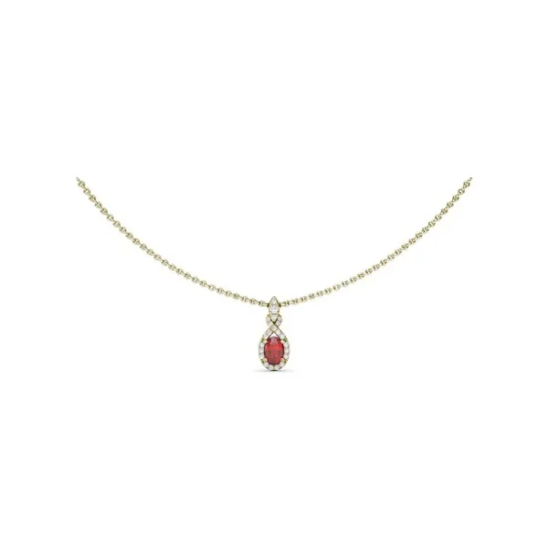 Online Fana Love Knot Ruby and Diamond Pendant