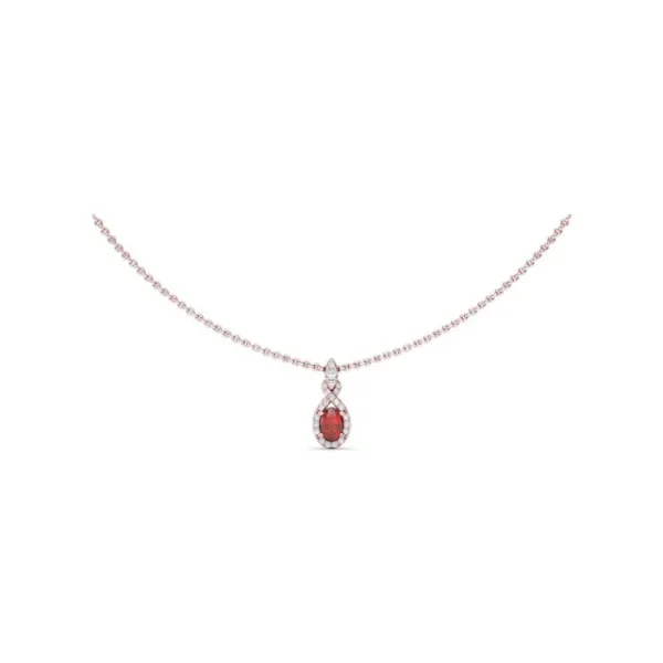 Online Fana Love Knot Ruby and Diamond Pendant