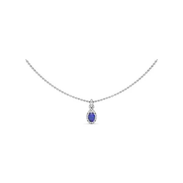 Sale Fana Love Knot Sapphire and Diamond Pendant