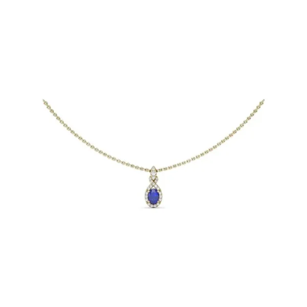 Sale Fana Love Knot Sapphire and Diamond Pendant