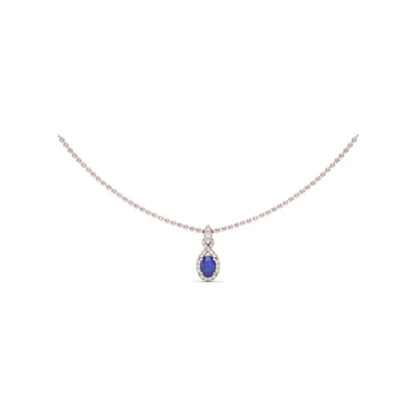 Sale Fana Love Knot Sapphire and Diamond Pendant