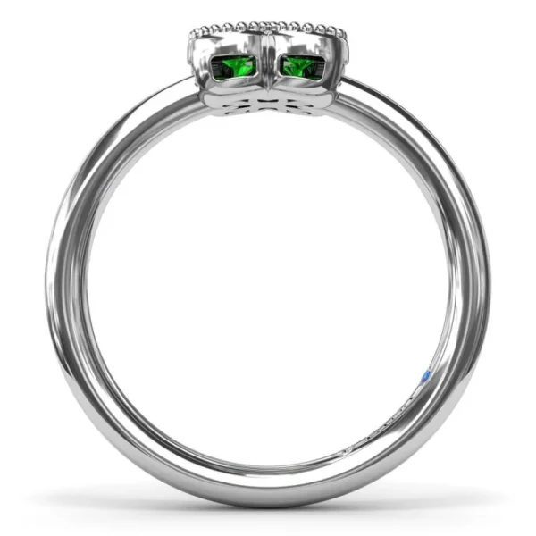 New Fana Magnolia Milgrain Emerald Ring