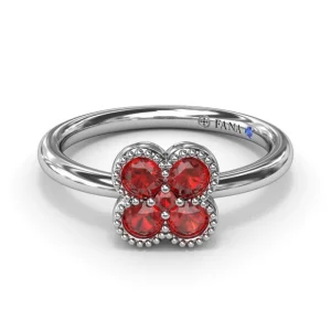 Hot Fana Magnolia Milgrain Ruby Ring