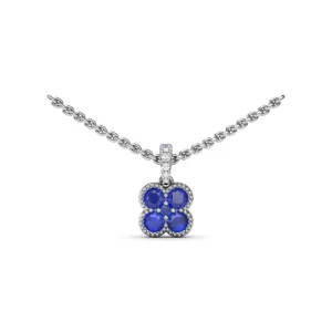 Hot Fana Magnolia Milgrain Sapphire Pendant