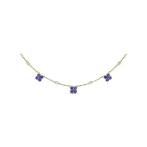 Clearance Fana Magnolia Milgrain Sapphire Necklace