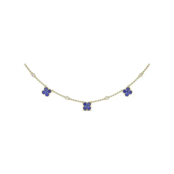 Clearance Fana Magnolia Milgrain Sapphire Necklace