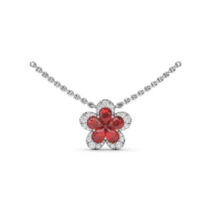 New Fana Magnolia Ruby and Diamond Necklace