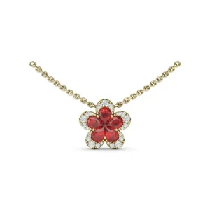 New Fana Magnolia Ruby and Diamond Necklace