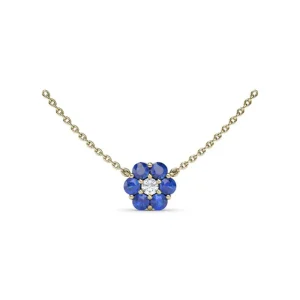 Outlet Fana Magnolia Sapphire and Diamond Necklace