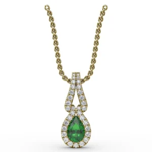 Fashion Fana Make A Statement Emerald and Diamond Pendant