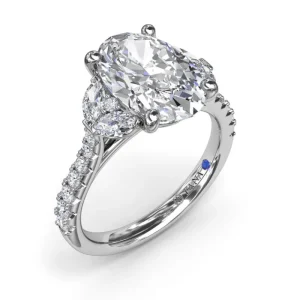 Online Fana Marquise and Round Half-Moon Shaped Diamond Engagement Ring