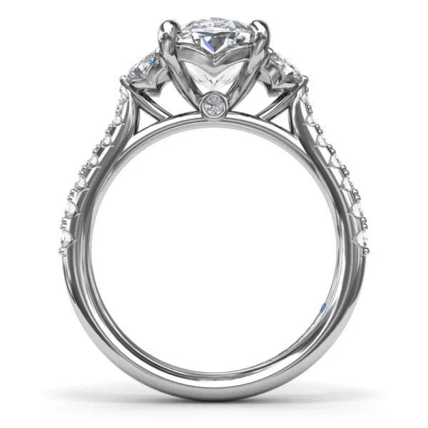 Online Fana Marquise and Round Half-Moon Shaped Diamond Engagement Ring