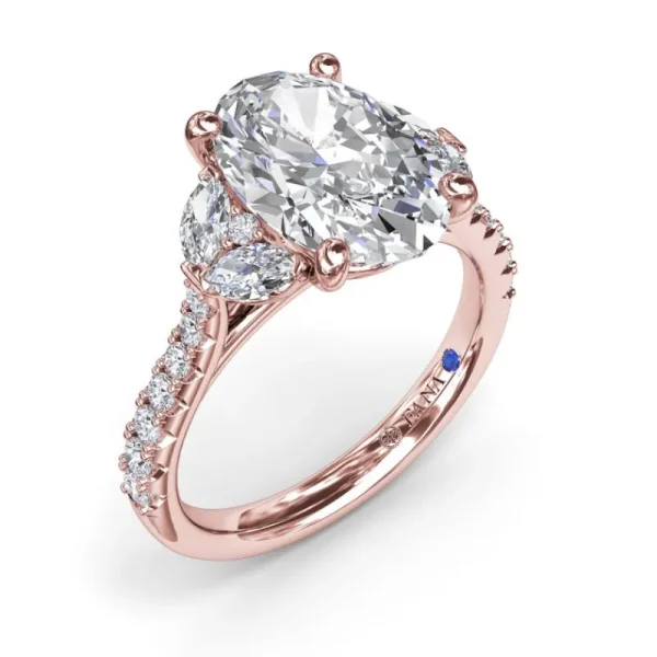 Online Fana Marquise and Round Half-Moon Shaped Diamond Engagement Ring