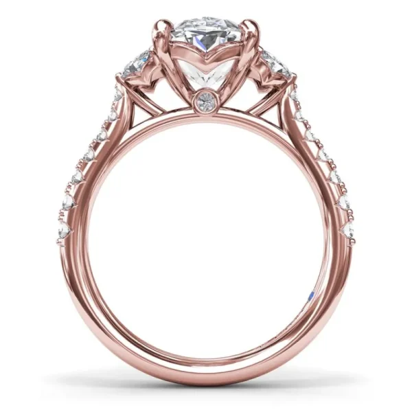 Online Fana Marquise and Round Half-Moon Shaped Diamond Engagement Ring