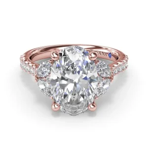 Online Fana Marquise and Round Half-Moon Shaped Diamond Engagement Ring