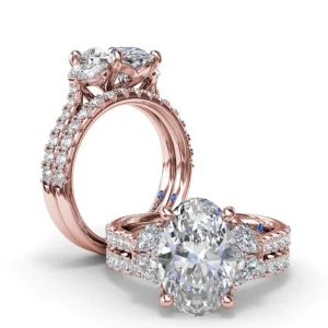 Online Fana Marquise and Round Half-Moon Shaped Diamond Engagement Ring